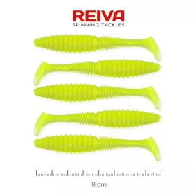   Reiva Candát Power Shad 8cm 3,18gr 5ks/balení (Fluo zelená) Plastová nástraha
