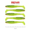 Reiva Zander Power Shad 8cm 3,18gr 5ks/bal (Zelené-oranžové třpytky) Plastová nástraha