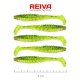 Reiva Zander Power Shad 8cm 3,18gr 5ks/bal (Zelené-oranžové třpytky) Plastová nástraha