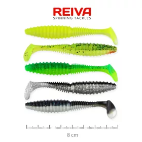   Reiva Candát Power Shad 8cm 3,18gr 5ks/balení (5 barev) Plastová nástraha