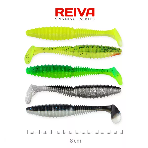 Reiva Candát Power Shad 8cm 3,18gr 5ks/balení (5 barev) Plastová nástraha