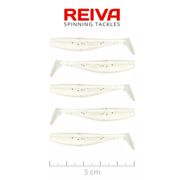 Reiva Flat Minnow Shad Pearl White 5cm 1,3gr Plastová nástraha 5ks