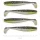 Reiva Flat Minnow Shad 10cm 4ks/bal (Černá-Stříbrná třpytka) gumová rybka