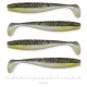 Reiva Flat Minnow Shad 10cm 4ks/bal (Černá-Stříbrná třpytka) gumová rybka