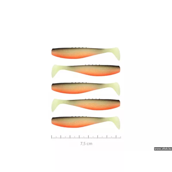 Reiva Flat Minnow Shad 10cm 4ks/bal (Černá-Bílá-Oranžová) gumová rybka