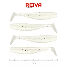 Reiva Flat Minnow Shad 10cm Pearl Dot Plastová Návnada 4ks