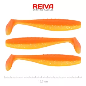   Reiva Flat Minnow Shad 12,5cm Lesklá Oranžová Plastová Návnada 3ks