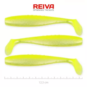   Reiva Flat Minnow shad 12,5cm 3ks/bal. (Žluto-Stříbrná) Plastová nástraha