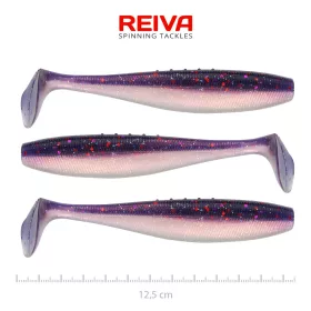   Reiva Flat Minnow Shad 12,5cm Fialová Perla Plastová Návnada 3ks