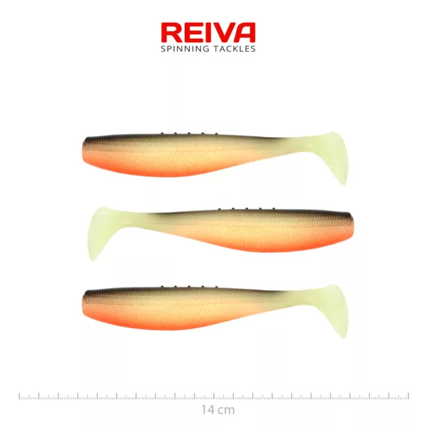 Reiva Flat Minnow Shad UV Plotice 14cm Plastová Nástraha 3db