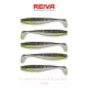 Reiva Flat Minnow shad 7,5cm 5ks/balení (Černo-Stříbrné Třpytky) Plastová nástraha