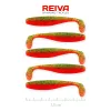 Reiva Flat Minnow shad 7,5cm 5ks/balení (Zeleno-Oranžové Třpytky) Plastová nástraha