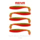 Reiva Flat Minnow shad 7,5cm 5ks/balení (Zeleno-Oranžové Třpytky) Plastová nástraha