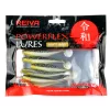 Reiva Flat Minnow shad 7,5cm 5ks/balení (Zeleno-Oranžové Třpytky) Plastová nástraha