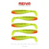 Reiva Flat Minnow shad 7,5cm 5ks/balení (Zeleno-Červené Třpytky) Plastová nástraha