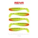 Reiva Flat Minnow shad 7,5cm 5ks/balení (Zeleno-Červené Třpytky) Plastová nástraha
