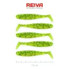 Reiva Flat Minnow shad 7,5cm 5ks/balení (Zelené Třpytky) Plastová nástraha