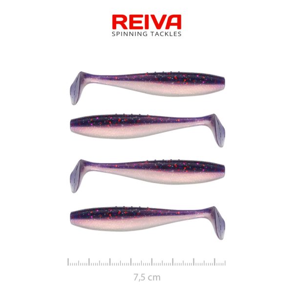 Reiva Flat Minnow Shad 7,5cm Fialová perla Plastová nástraha 4ks