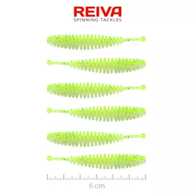 Reiva Tiny Worm Flash Chartreuse 6cm Plastová Návnada 6ks