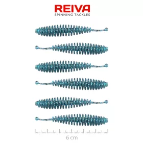 Reiva Tiny Worm Modrý Šajner 6cm Plastová Návnada 6ks
