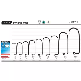   Decoy Pro Pack Jig11 Strong Wire #10/0 Jigový háček s očkem a protihrotem, jednoháček 8ks