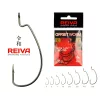 Reiva Offset Worm Černý 3/0 5ks/balení Háček s očkem a vouskem pro dravé ryby