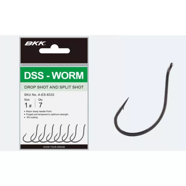 BKK DSS-WORM #2/0, 6 ks/balení Dropshotový háček