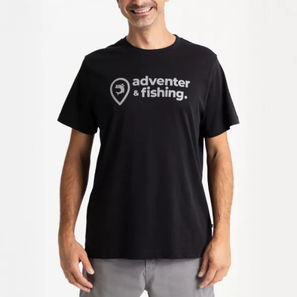 Adventer & Fishing Černé S Tričko s krátkým rukávem