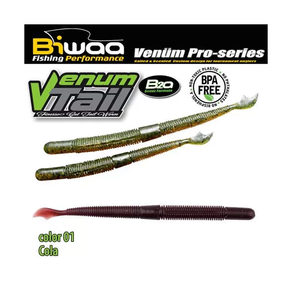 Biwaa Venum Tail 10cm 01 Cola gumová nástraha 10ks