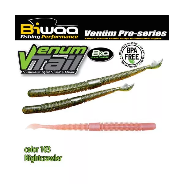 Biwaa Venum Tail 10cm 103 Nightcrawler gumová nástraha 10ks