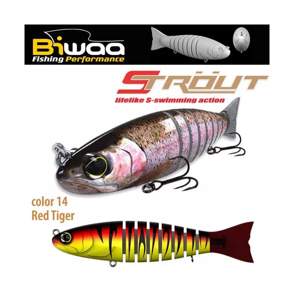Biwaa Strout 14cm 29gr 14 Red Tiger Wobbler 1ks