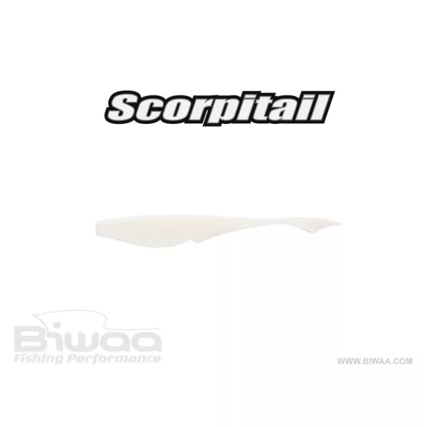 Biwaa Scorpitail 10cm 08 Pearl White Gumová rybka 8ks