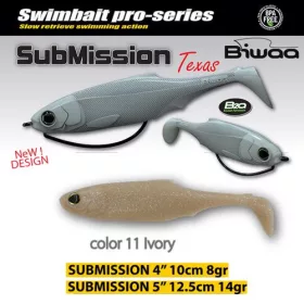 Biwaa Submission 10cm 11 Ivory Gumová nástraha 4ks