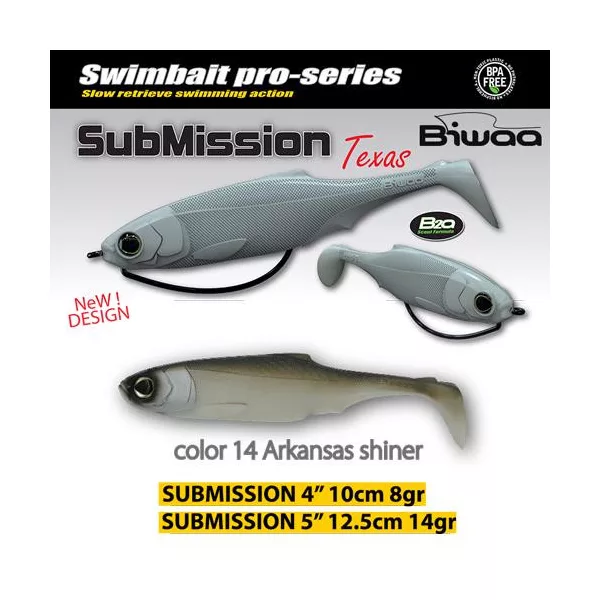 Biwaa Submission 10cm 14 Arkansas Shiner Gumová nástraha 4ks