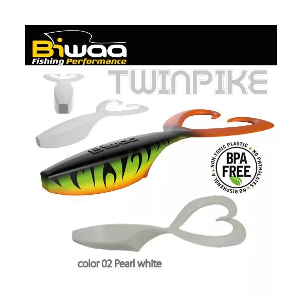 Biwaa Twinpike 15cm 24gr 02 Pearl White Gumová nástraha 3ks