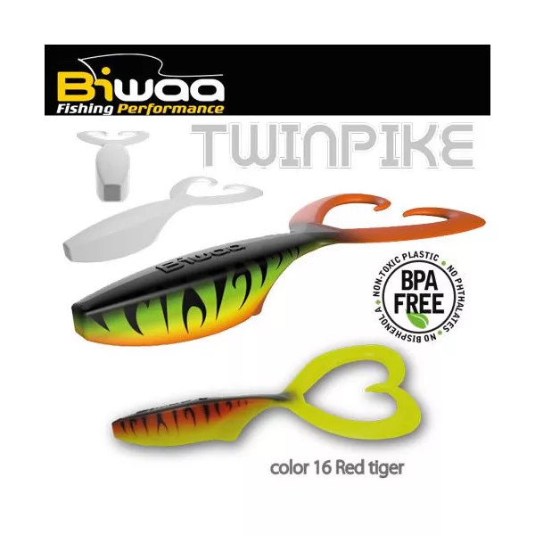 Biwaa Twinpike 15cm 24gr 16 Red Tiger Gumová nástraha 3ks