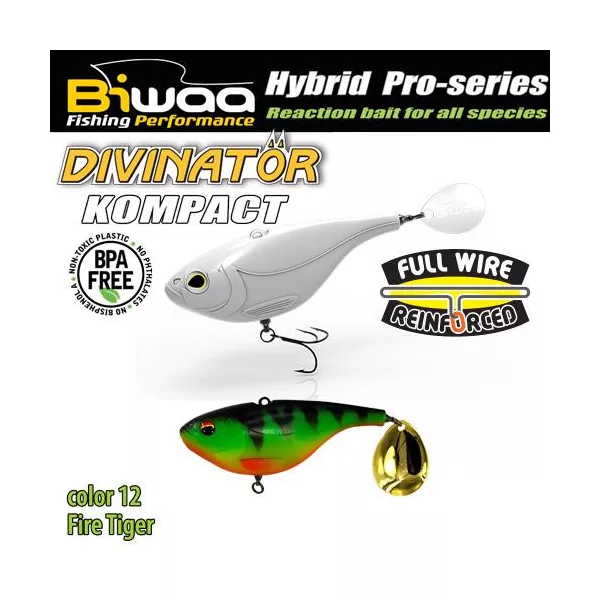 Biwaa Divinator Kompact 90 9cm 55gr 12 Fire Tiger Spinnertail 1ks