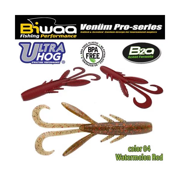 Biwaa Ultra Hog 7,5cm 04 Watermelon Red Gumová umělá nástraha 10ks