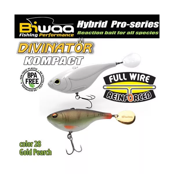 Biwaa Divinator Kompact 90 9cm 55gr 28 Zlatý okoun Spinnertail 1ks