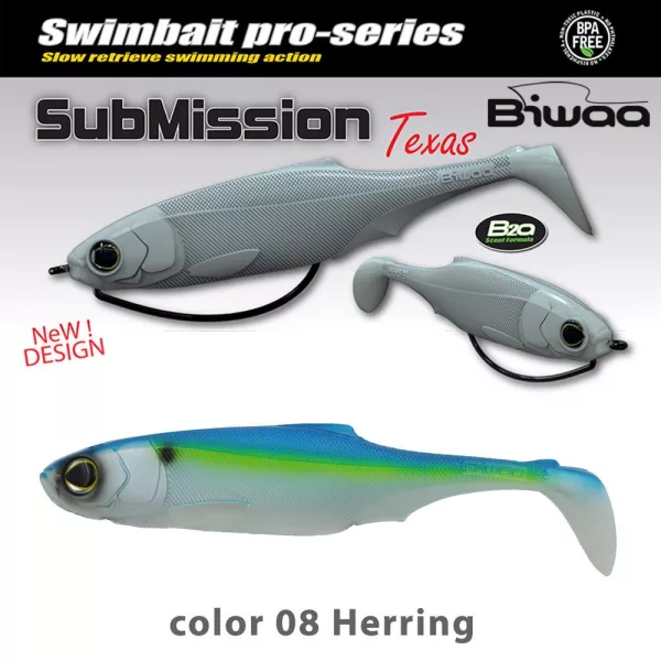 Biwaa Submission 10cm 08 Herring Gumová nástraha 4ks