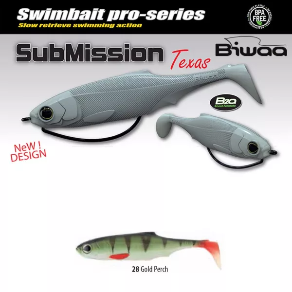 Biwaa Submission 10cm 28 Gold Perch Gumová nástraha 4ks