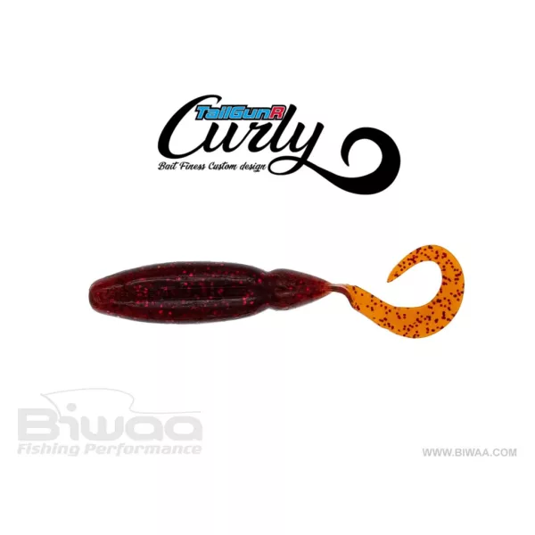 Biwaa Tailgunr Curly 9cm 012 Bloodworm Texas Craw Gumová nástraha 7ks