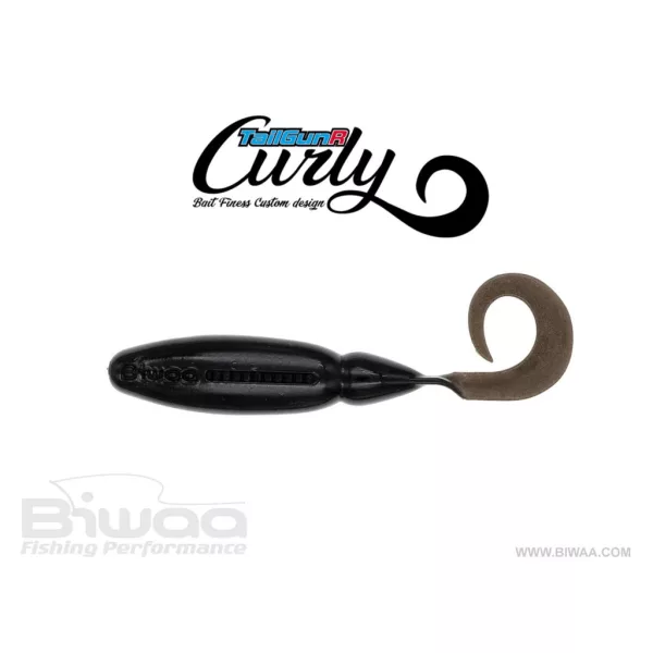 Biwaa Tailgunr Curly 9cm 110 UV Černá Gumová rybka 7ks