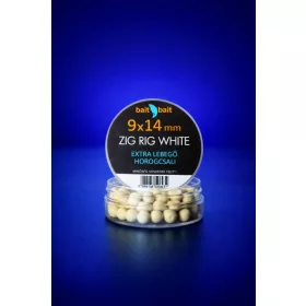   BaitBait Bílá 9x14mm Zig Rig Extra Plovoucí Nástraha na Háček 20gr