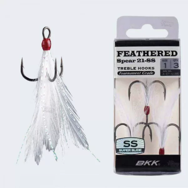 BKK Feathered Spear-21 SS 6 Očko, S protihrotem Bílý Trojháček 3ks