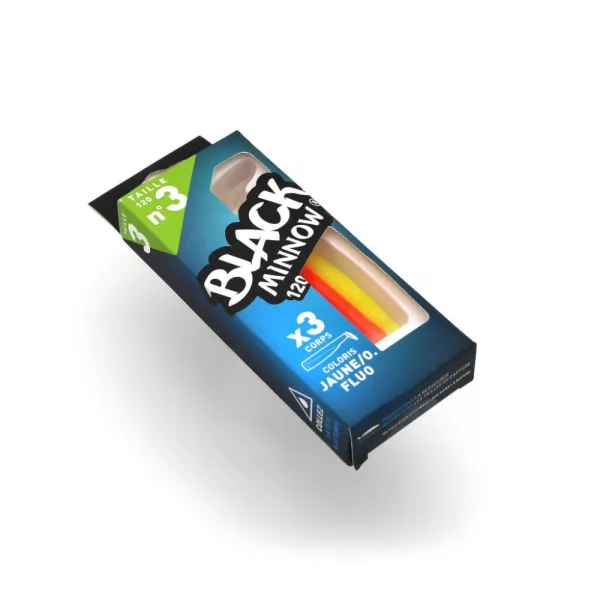 FIIISH 3ks 120mm tělo Black Minnow - barva Oranžová/žlutá Plastová nástraha