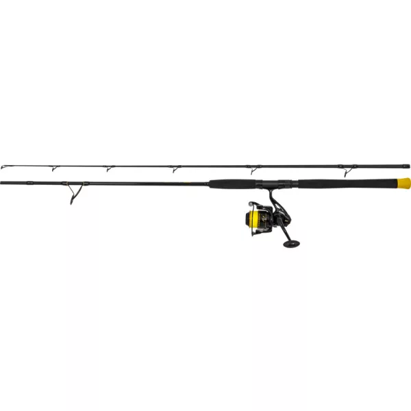 Black Cat Hard Core Combo Spin Rod 2,40m 20-200gr 2dílný přívlačový prut s navijákem Black Passion FD 50 a vlascem