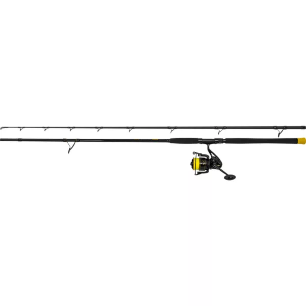 Black Cat Hard Core Combo Bank Rod 3,00m 600gr 2dílný Prut na sumce s navijákem Black Passion FD 80 a vlascem