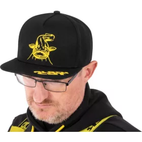 Black Cat Flat Peak Cap Černá baseballová čepice