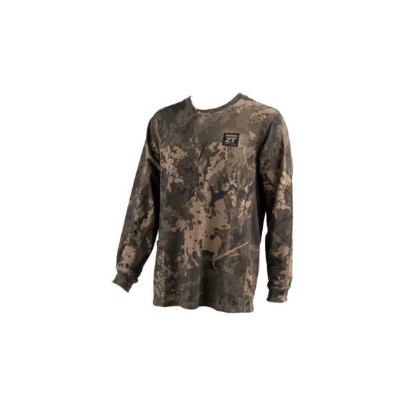 Nash ZT Lite Luxe Long Sleeve T Shirt Camo Hosszú Ujjú Póló L
